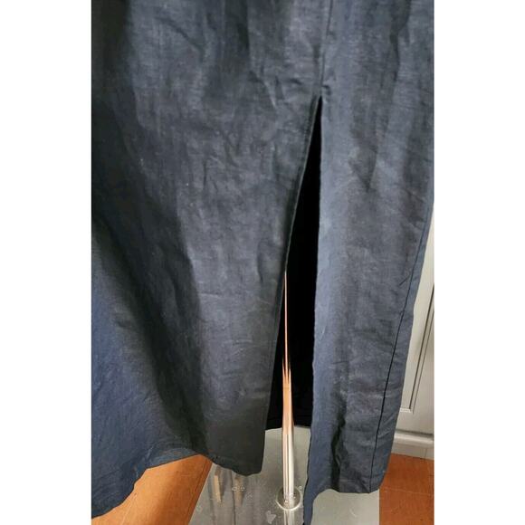 ZARA Linen Blend Strappy Keyhole Back Midi Dress in Black WOMEN'S XL - Picture 5 of 11